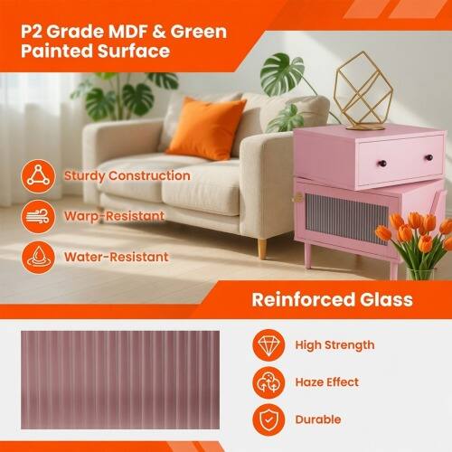 P2 Grade MDF & Green Painted Surface  
Sturdy Construction  
Warp-Resistant  
Water-Resistant  

Reinforced Glass  
High Strength  
Haze Effect  
Durable