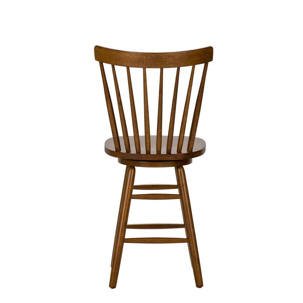 Front. Liberty Furniture Industries - Creations 24 Inch Swivel Counter Chair - Tobacco in Various - Brown.