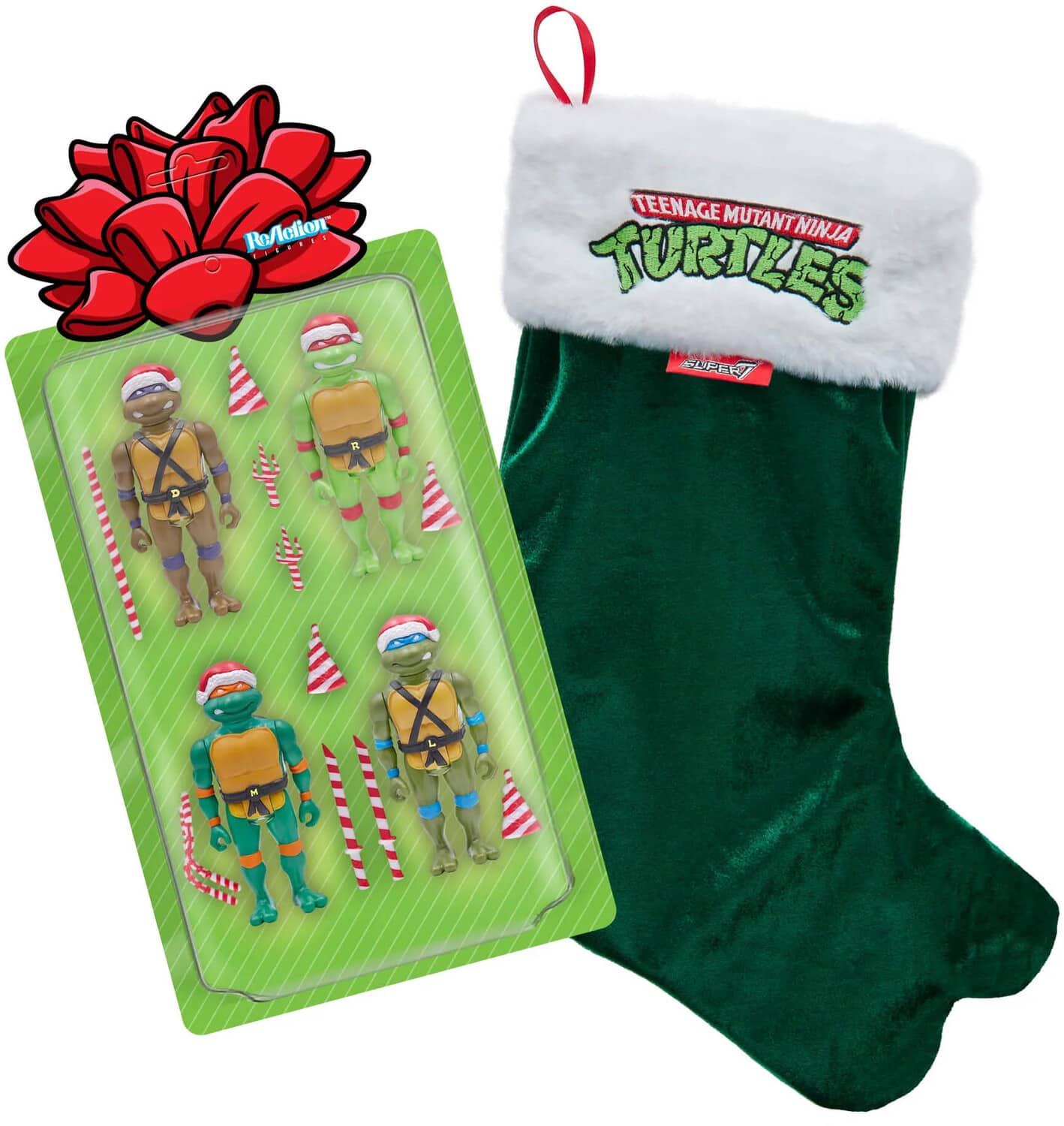 Super7 - TMNT Teenage Mutant Ninja Turtles - ReAction Wave 5 - Holiday Gift Pack - COLLECTABLES - Multicolor