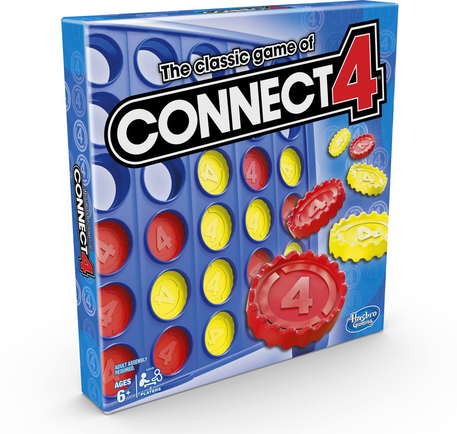 The classic game of CONNECT4

ADULT ASSEMBLY REQUIRED.
AGES 6+ PLAYERS

Hasbro Gaming