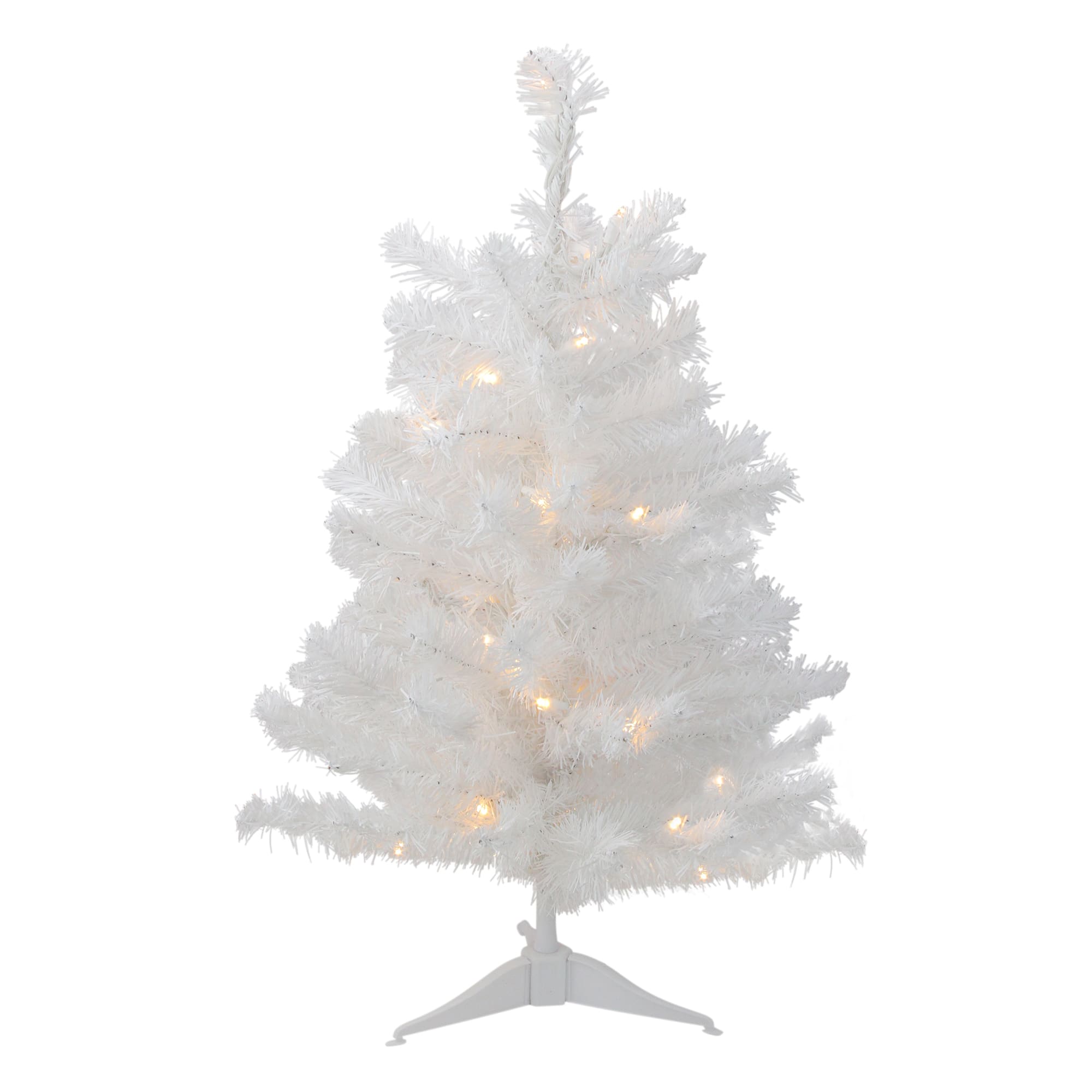 Northlight - Pre-Lit Medium Snow Artificial Christmas Tree -2' - Clear LED Lights - White