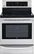 LG - 30" Self-Cleaning Freestanding Electric Convection Range - Stainless-Steel - Larger Front