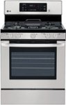 Front. LG - 5.4 Cu. Ft. Freestanding Gas True Convection Range with EasyClean and WideView Plus Window - Stainless Steel.