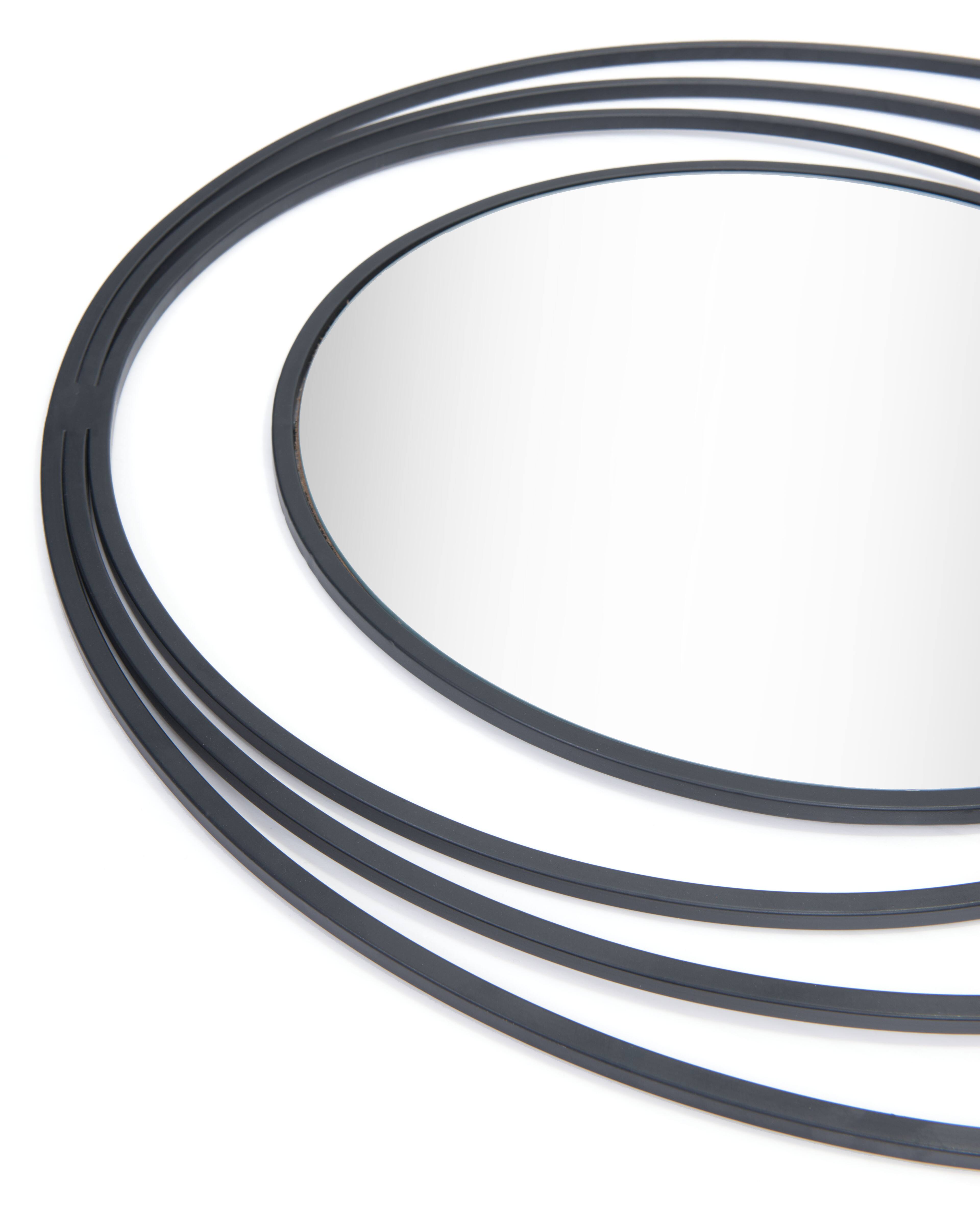 Alt View 2. Hivvago - Luna Round Mirror Black - Black.