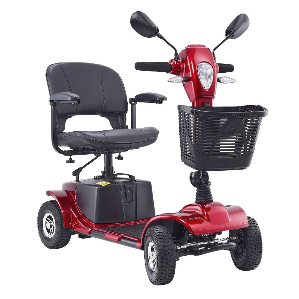 Alt View 6. Loheer - Loheer Heavy Duty 4 Wheel Mobility Scooter for Adults, Folding Electric All Terrain Travel Scooter 265lb Capacity - Blue.