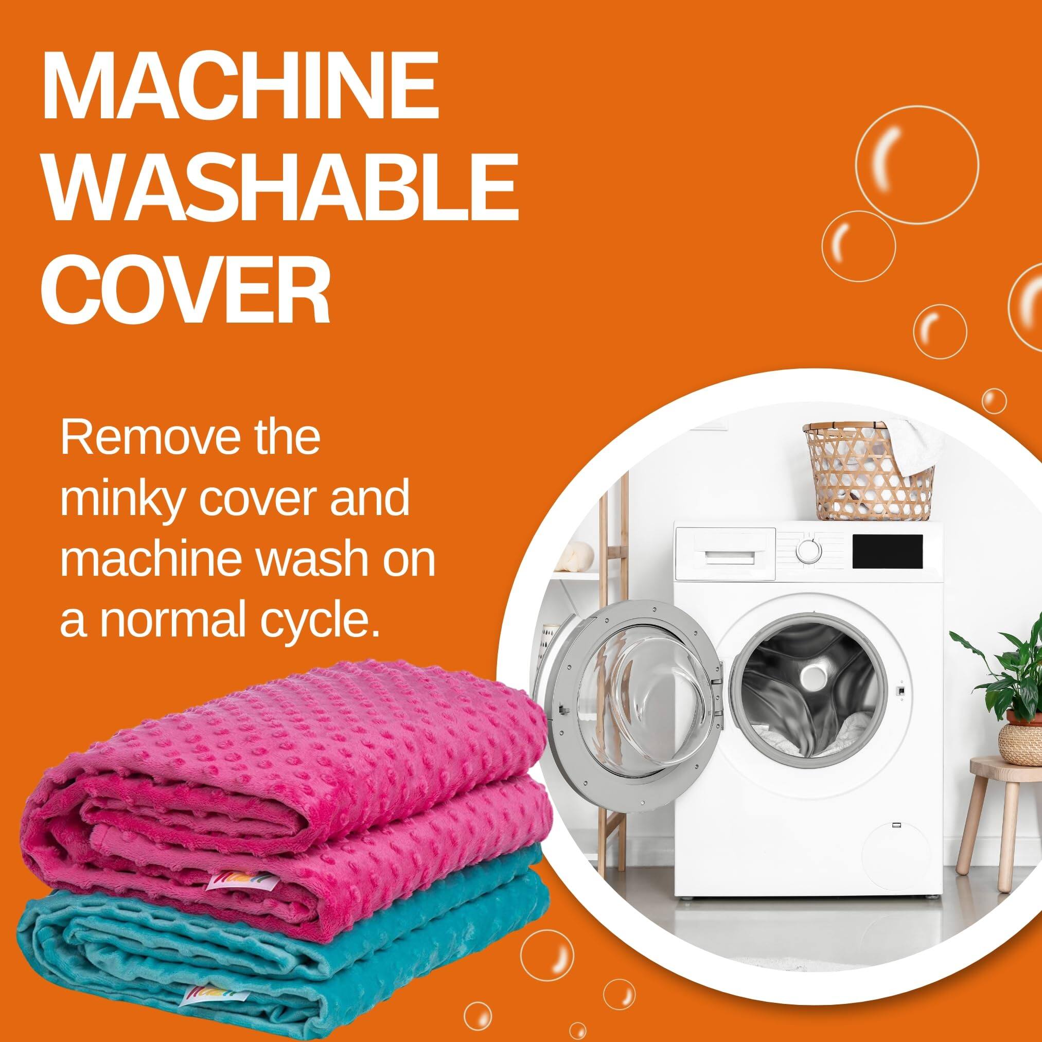 MACHINE WASHABLE COVER

Remove the minky cover and machine wash on a normal cycle.