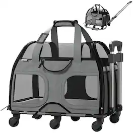 Katziela - Luxury Rider Pet Carrier with Removable Wheels and Telescopic Handle