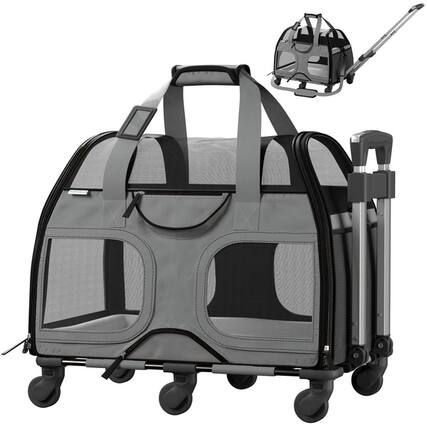 Front. Katziela - Luxury Rider Pet Carrier with Removable Wheels and Telescopic Handle.