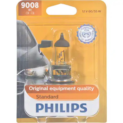 9008 B1 O O 12 V 60/55 W
Original equipment quality
Standard
PHILIPS