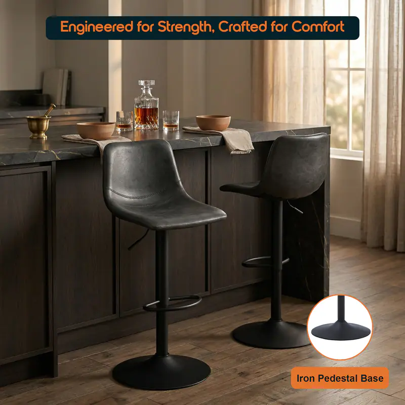 X Style Stool LeisureMod Tilbury Modern Adjustable Bar Stool with Footrest, 360 ...