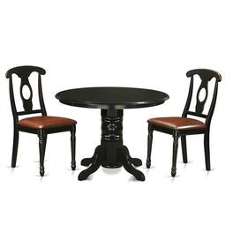 East West Furniture - 3 PC Table and chair set - Dining Table and 2 Kitchen Dining Chairs - Black