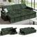 Front. Dyonery - 101" Sectional Sleeper Sofa Bed with Pull Out Bed, L Shaped Couch Sleeper Sofa with Reclining Backrest - Green.