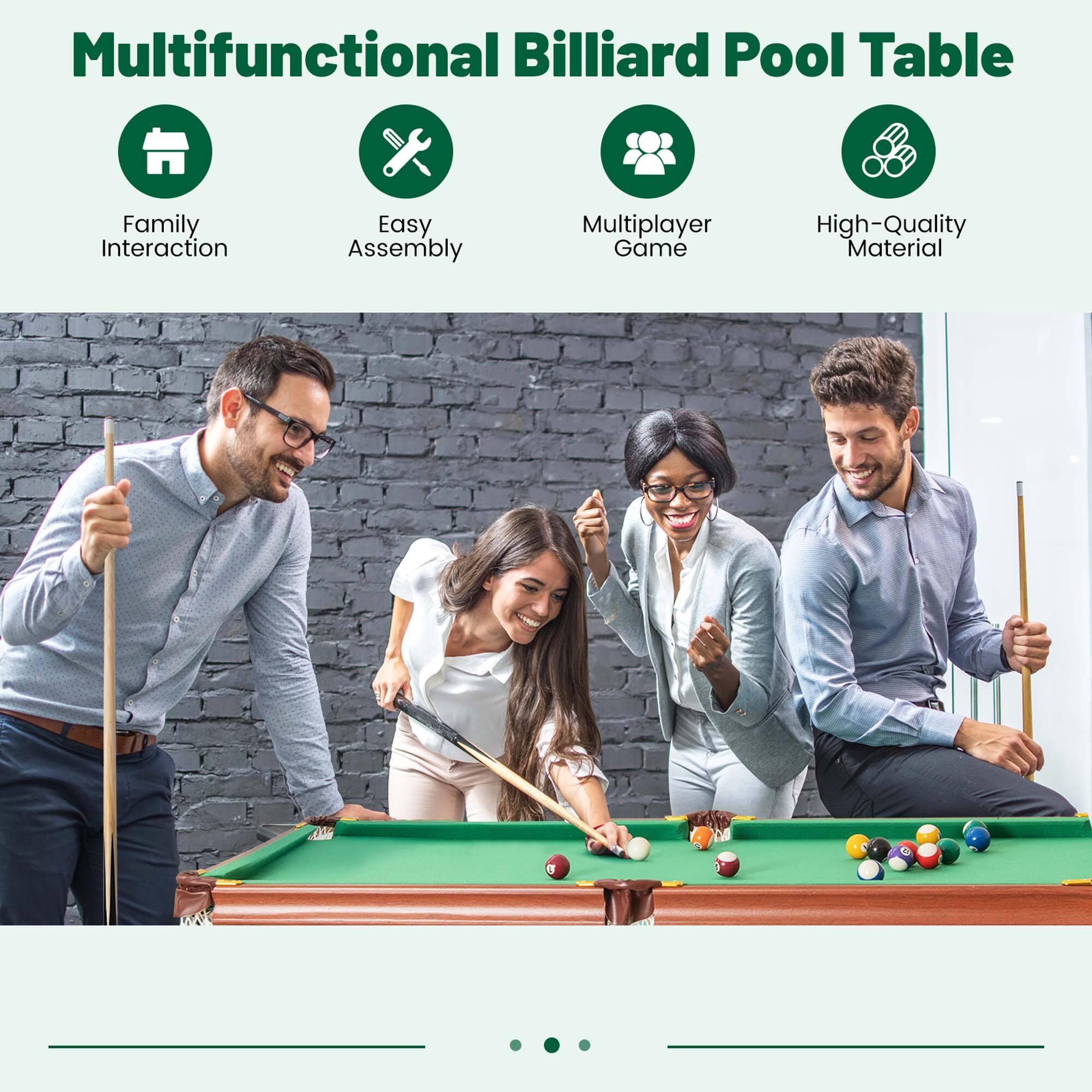 Multifunctional Billiard Pool Table: Family Interaction, Easy Assembly, Multiplayer Game, High-Quality Material.