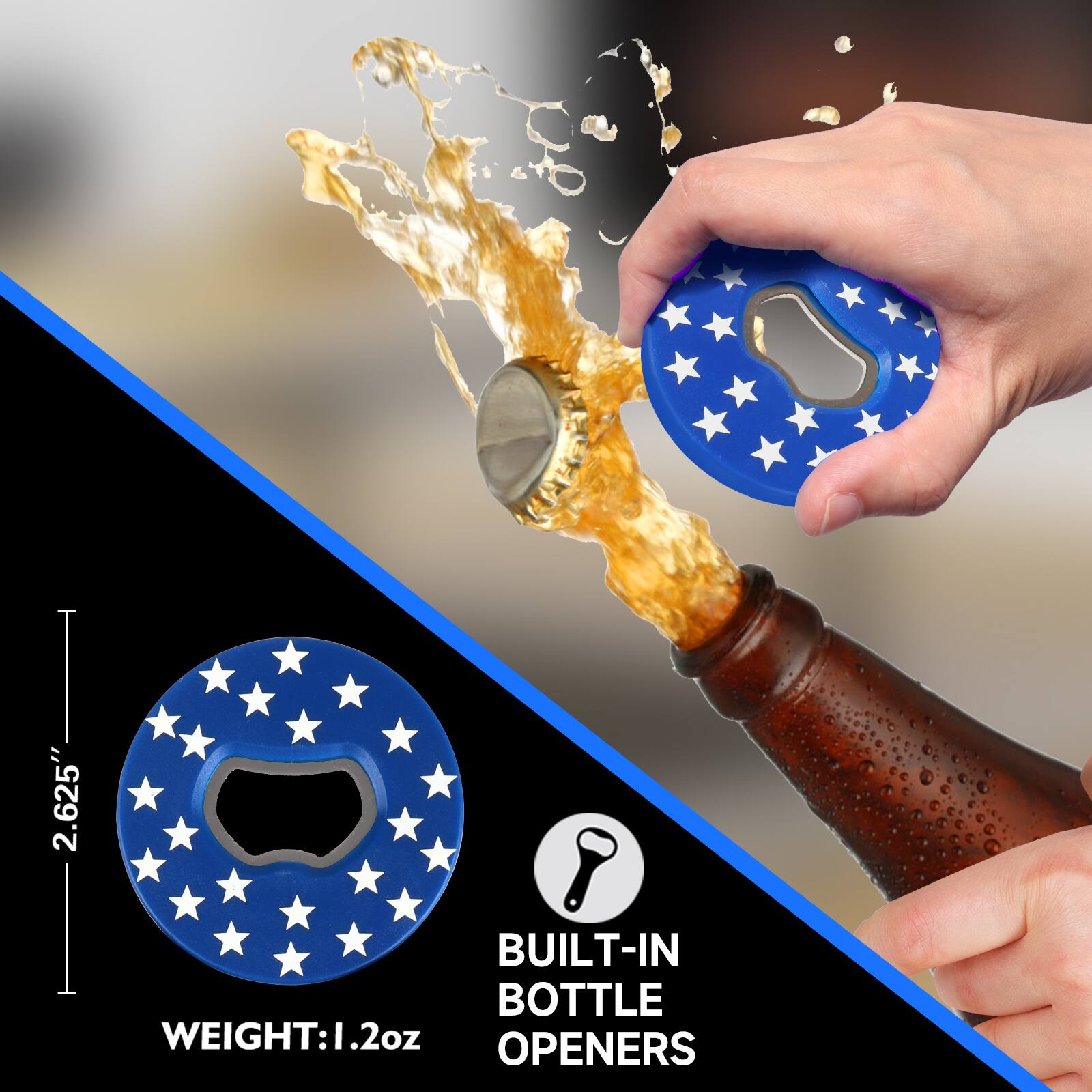2.625"  
BUILT-IN BOTTLE OPENERS  
WEIGHT: 1.2oz