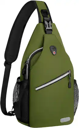 mosiso - Sling Backpack Multipurpose Crossbody Shoulder Bag Travel Hiking Daypack - Army Green
