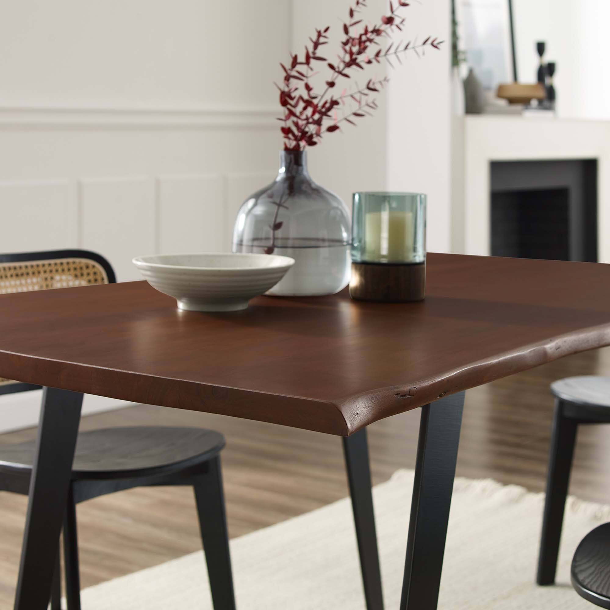 Alt View 1. Modway - Viggo 60" Live Edge Acacia Wood Acacia Wood Dining Table by Modway - Black Walnut.