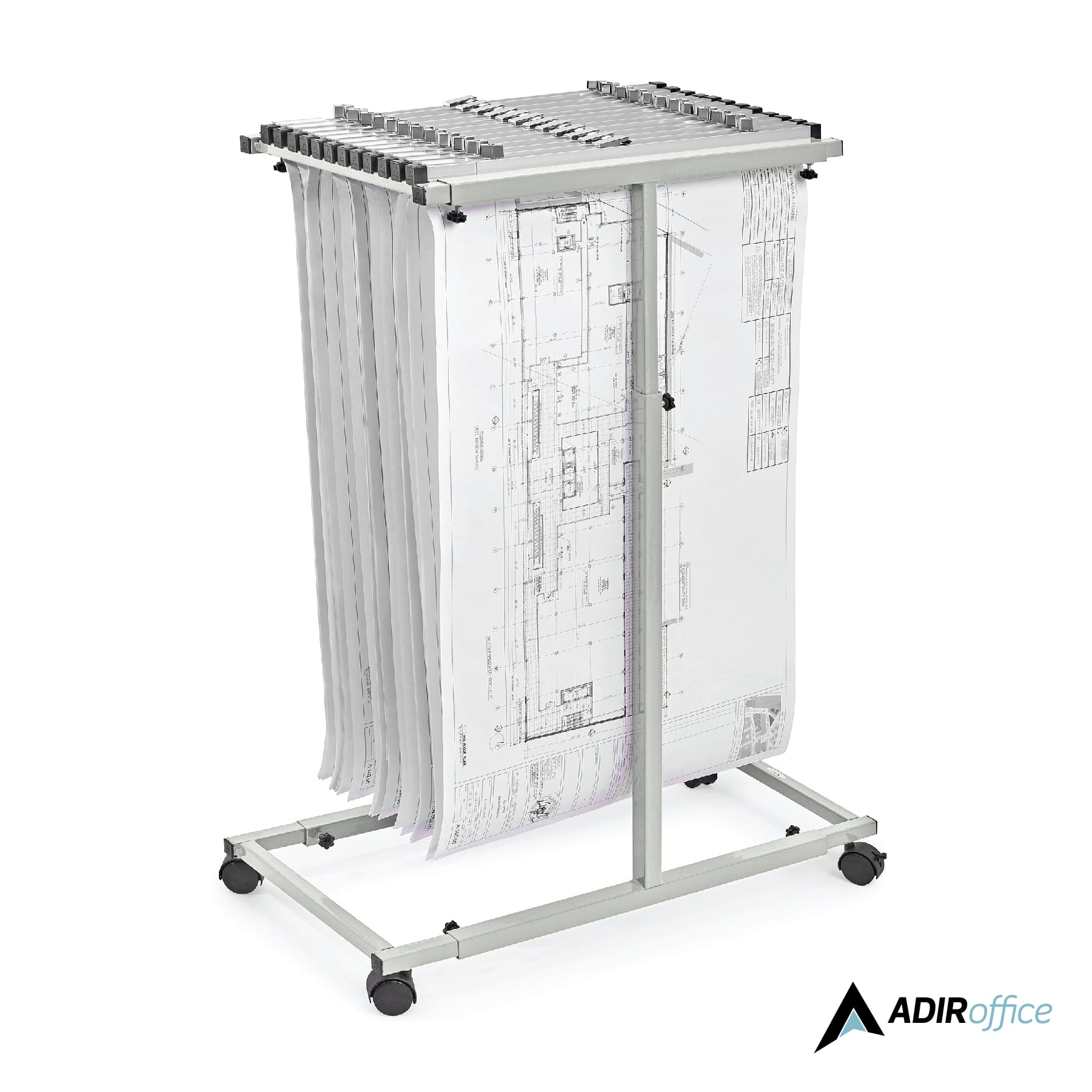 AdirOffice - Steel Portable Storage Hanging File Cart Mobile Blueprint Storage Vertical Plan Center - Gray price history on PriceWatchPro