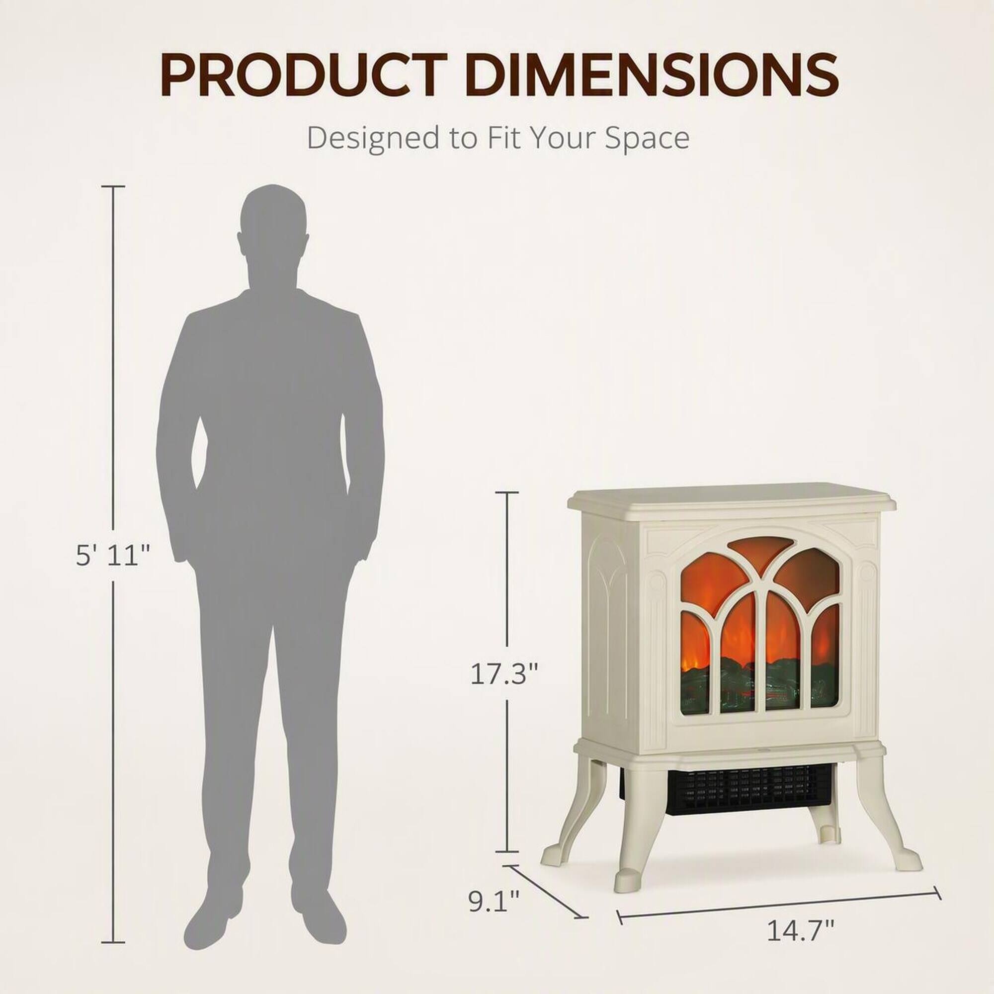 PRODUCT DIMENSIONS  
Designed to Fit Your Space  
5' 11"  
17.3"  
9.1"  
14.7"