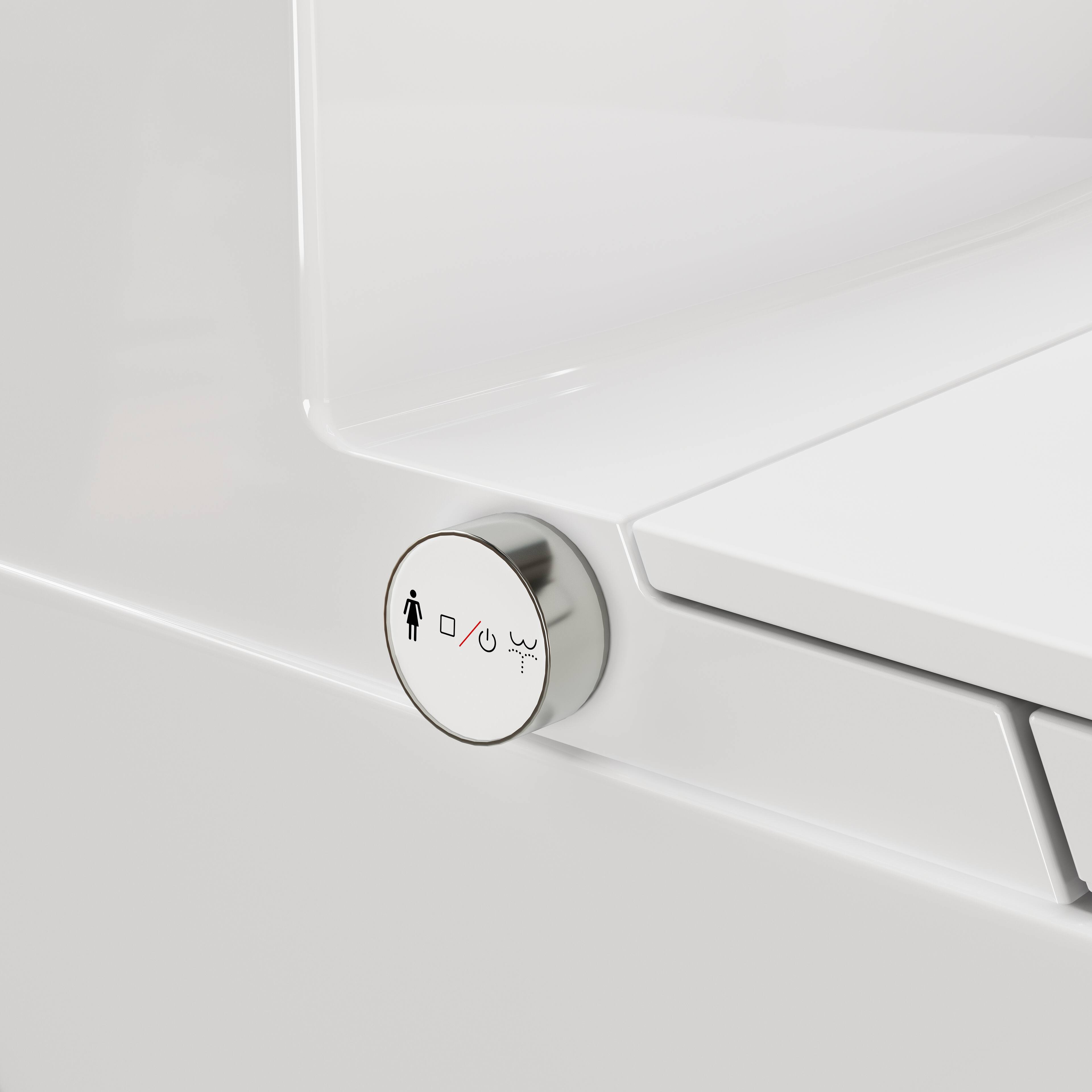 Alt View 4. TOTTE - Smart Bidet Toilet with Built-in Tank, Auto Open/Close, Digital Display & Power-Outage Flush - White.