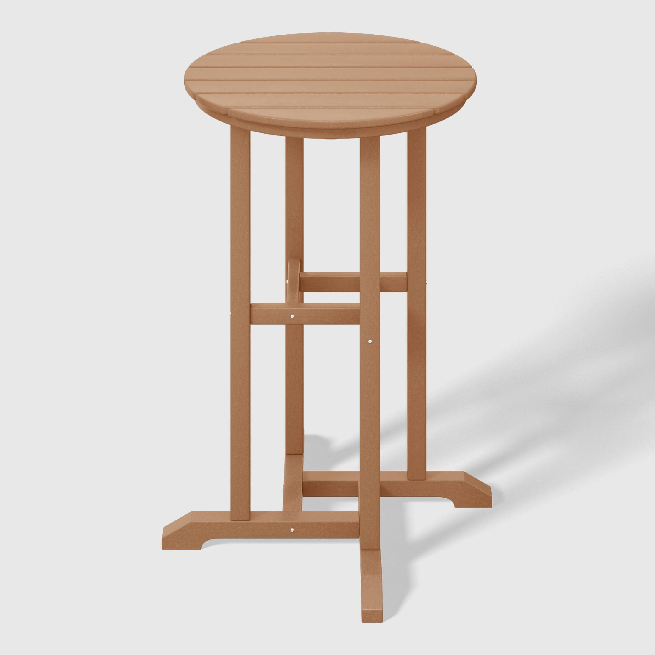 Front. WestinTrends - WestinTrends Malibu 37" Counter Height Round Outdoor Patio Bistro Bar Table - Teak.