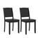 Front. Costway - Costway Armless Wood Dining Chair Set of 2 with Rubber Wood Legs Curved Backrest Kitchen - Black.
