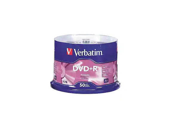 Verbatim 4.7 DVD+R 16x Recordable 120m Inscriptible Grabable AZO CVD pack 50 paquete