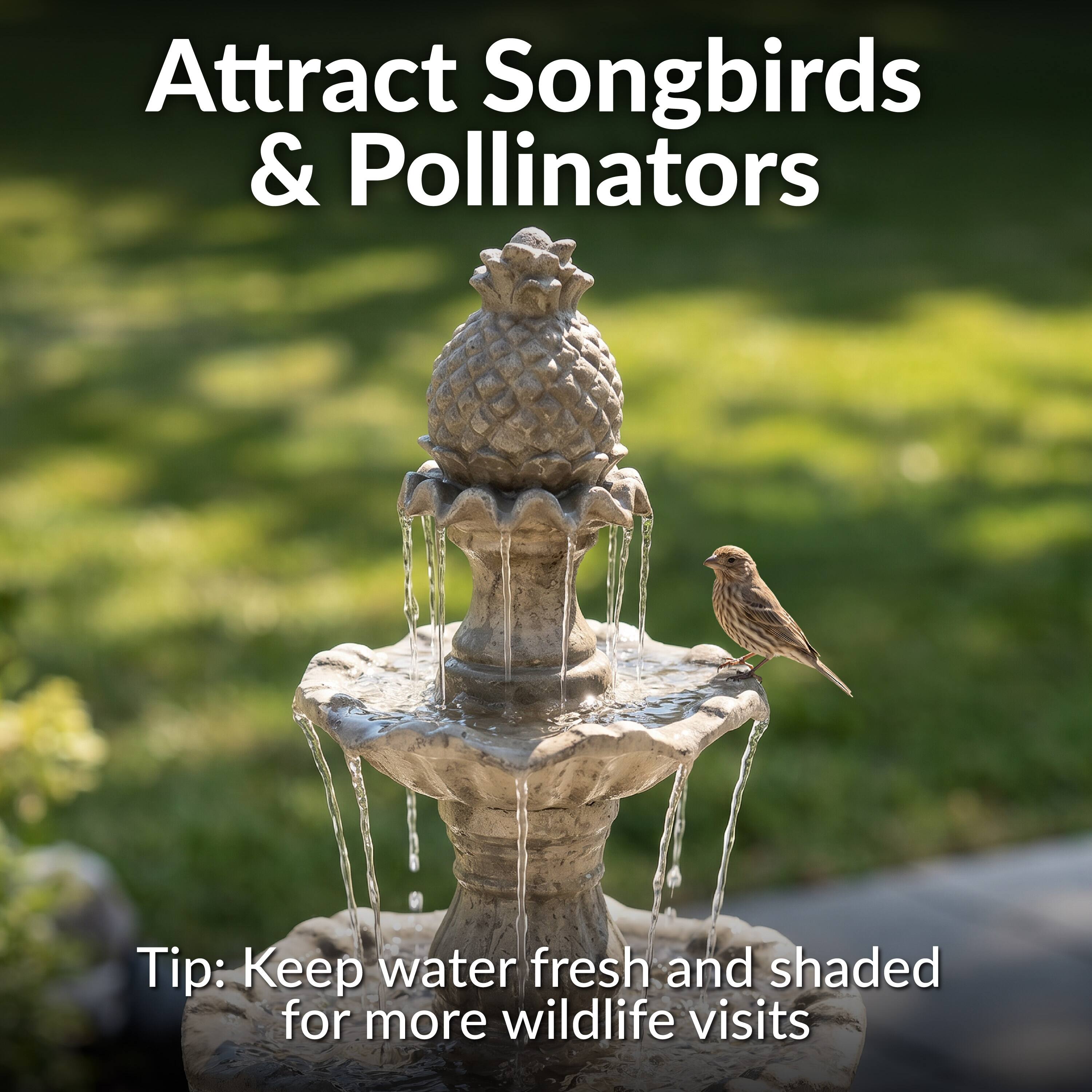 Attract Songbirds & Pollinators

Tip: Keep water fresh and shaded for more wildlife visits