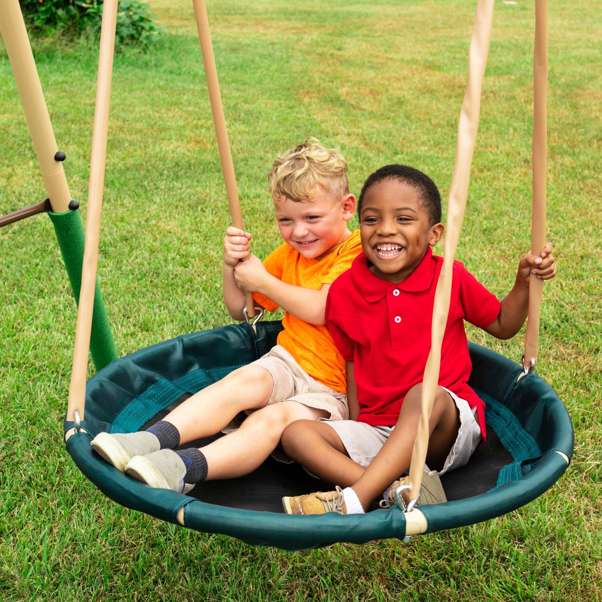 Alt View 12. XDP Recreation - XDP Recreation Deerfield Playground Swing Set, Super Disc, Slide, Glider & Swing - Green.
