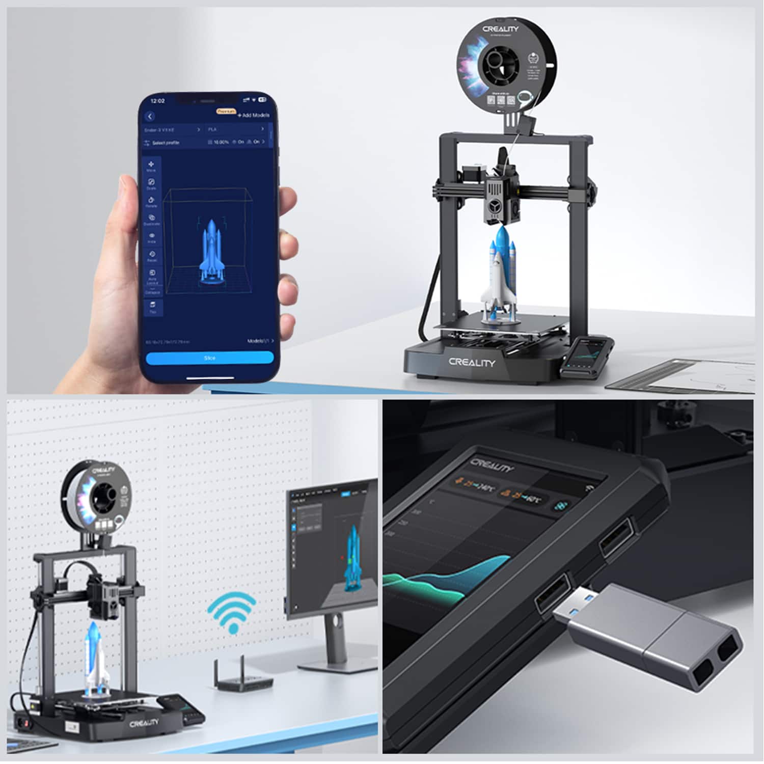 Alt View 19. Creality - Ender-3 V3 KE 3D Printer Basic Combo - Black.