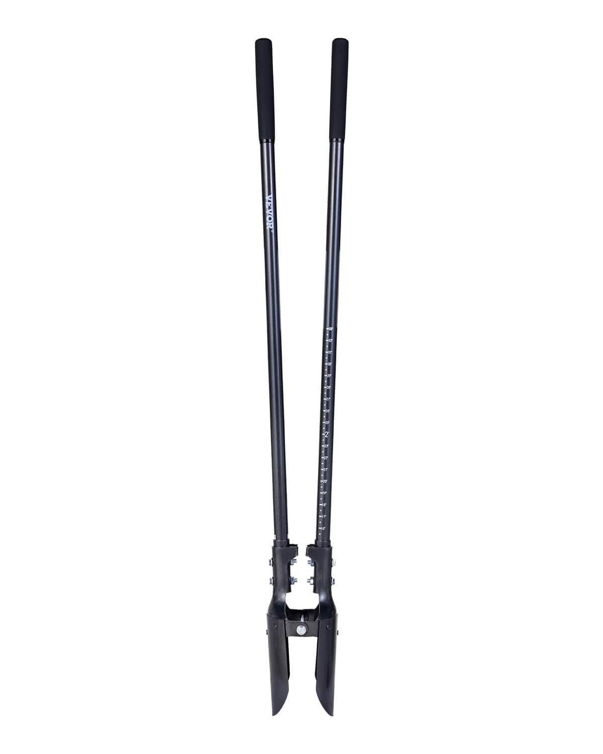 VEVOR - Post Hole Digger, Heavy Duty Post Hole Digger with Carbon Steel Handle, Manual Hole Digger with Scale Markings - Black
