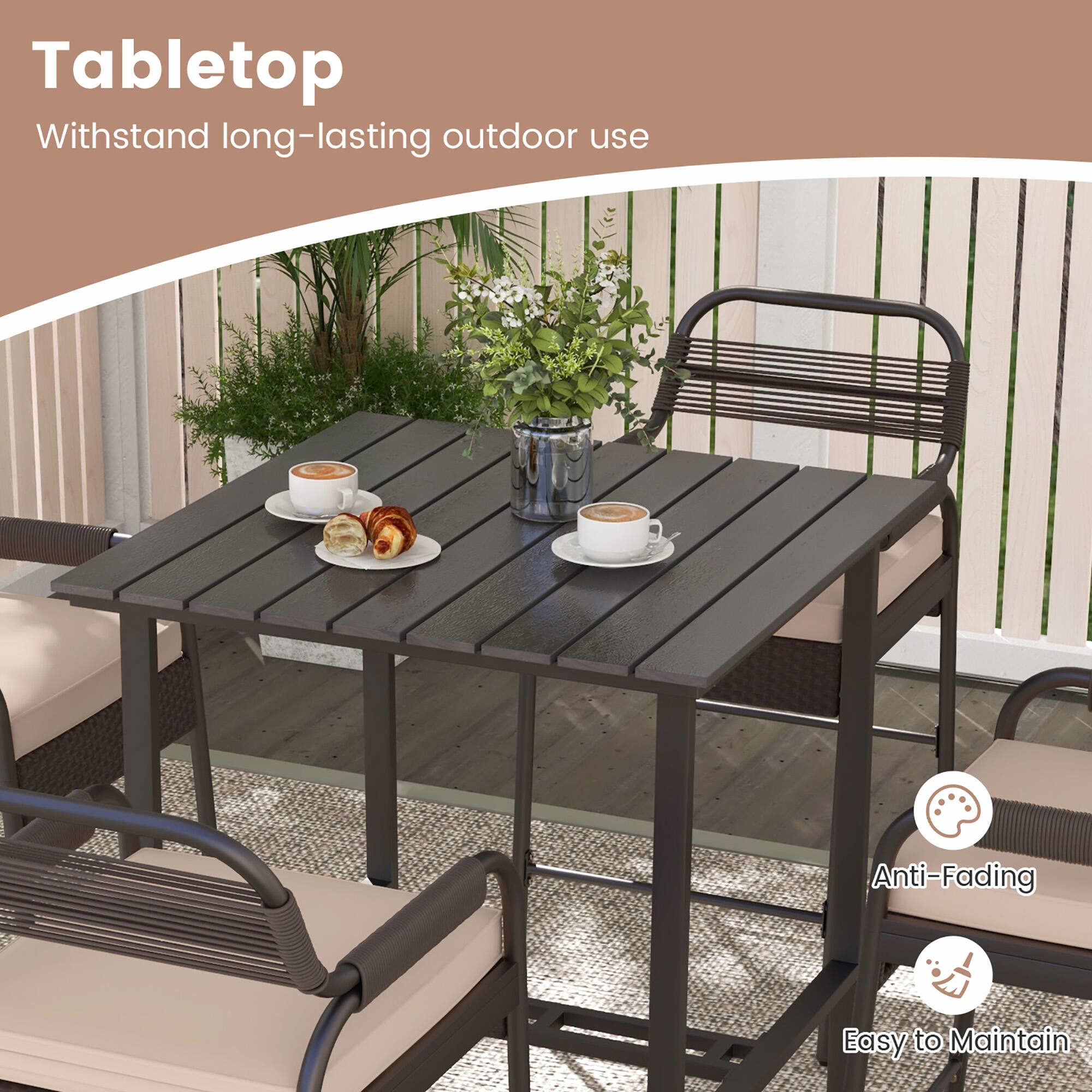 Tabletop, Withstand long-lasting outdoor use, Anti-Fading, Easy to Maintain