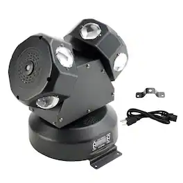 Topteng - 120W Moving Head Light – 8x CREE RGBW LEDs, Red/Green Laser, DMX512, 13CH, Rotating Beam, Fit for Stage, DJ & Club - Black
