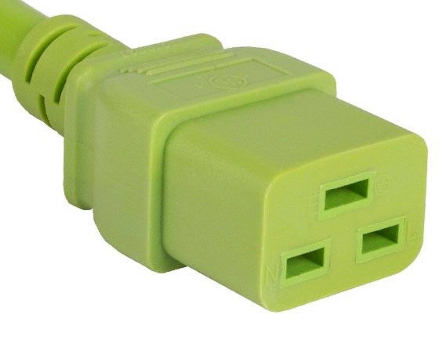 Left. Sanoxy - SANOXY Cables and Adapters; 10ft 12 AWG 20A 250V Heavy Duty Power Cord (IEC320 C20 to IEC320 C19), Green - Green.