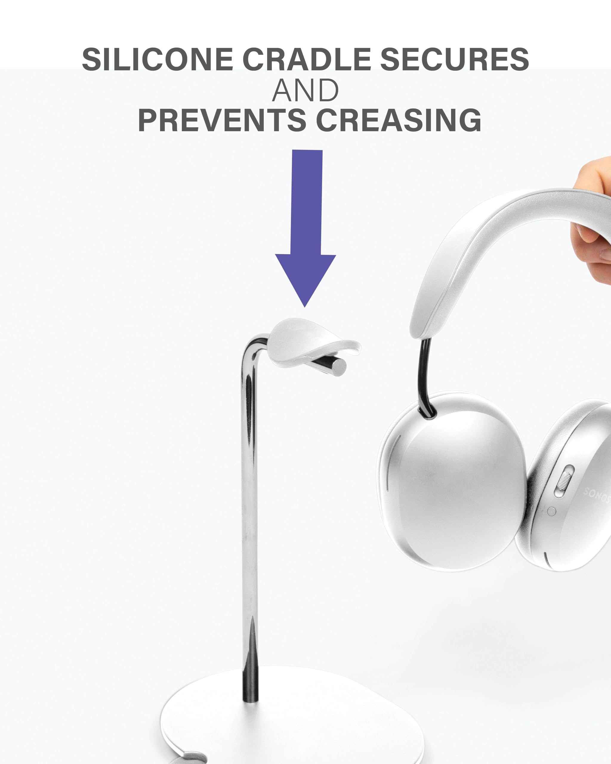 SILICONE CRADLE SECURES AND PREVENTS CREASING