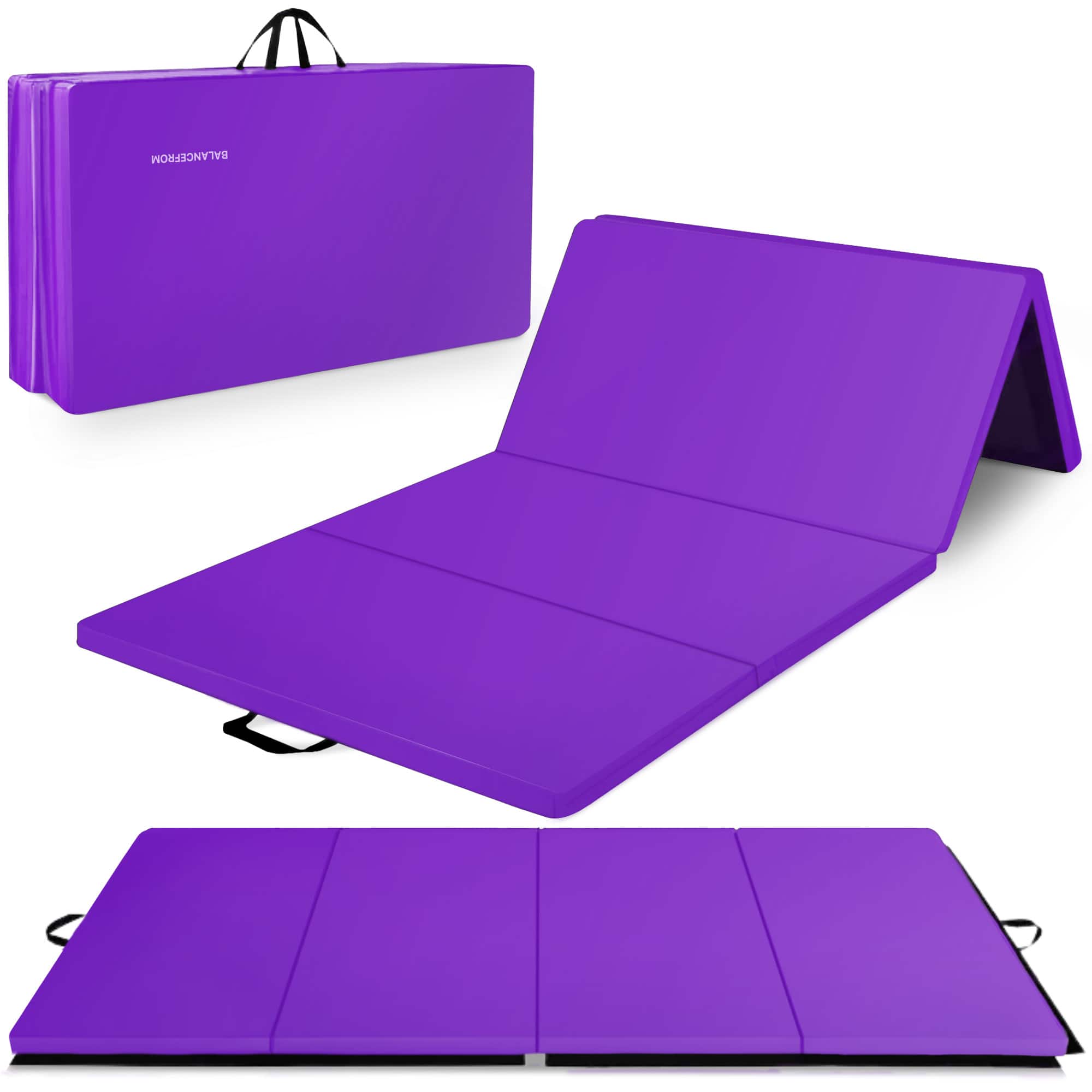 BalanceFrom Fitness - GoGym 120x48in All Purpose Folding Gymnastics Mat - Purple