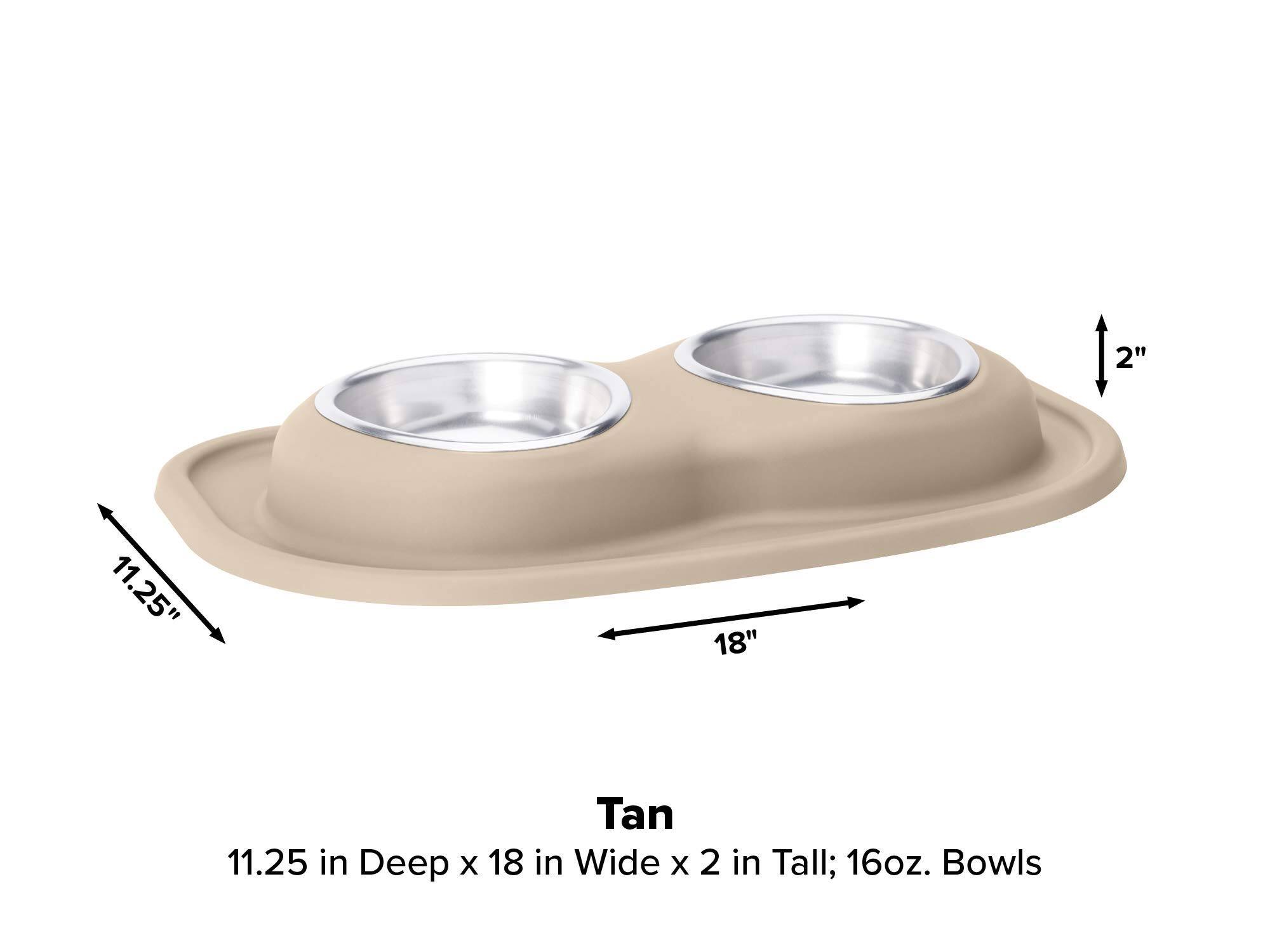 2"  
11.25"  
18"  
Tan 11.25 in Deep x 18 in Wide x 2 in Tall; 16oz. Bowls