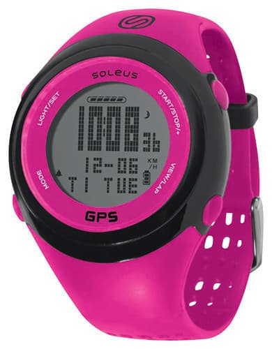 Front. Soleus - GPS FIT Sport Watch - Black/Pink.