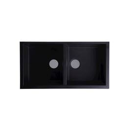 Alfi - 34" Undermount Double Bowl Granite Composite Kitchen Sink - Black