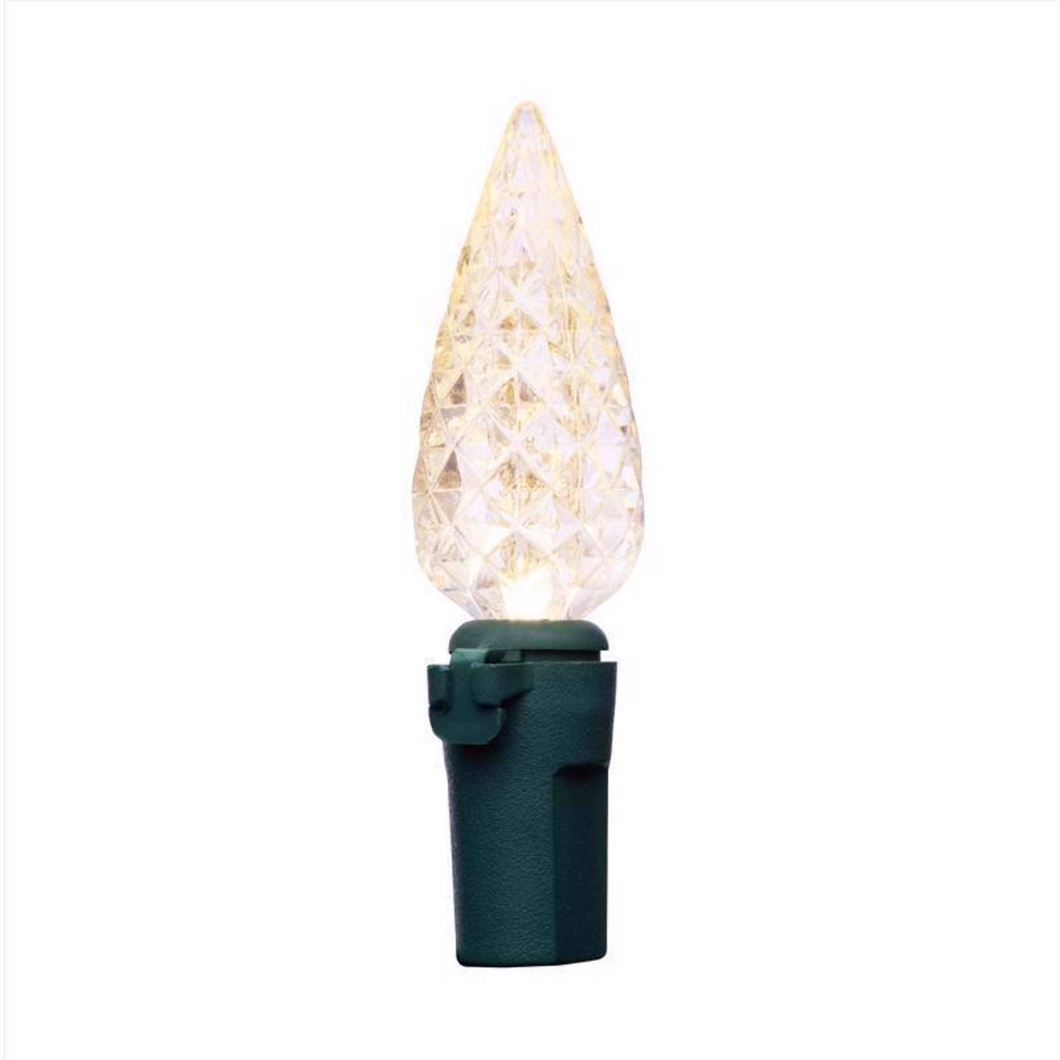 Left. Celebrations - Celebrations Classic LED C6 Warm White 100 ct String Christmas Lights 24.75 ft..