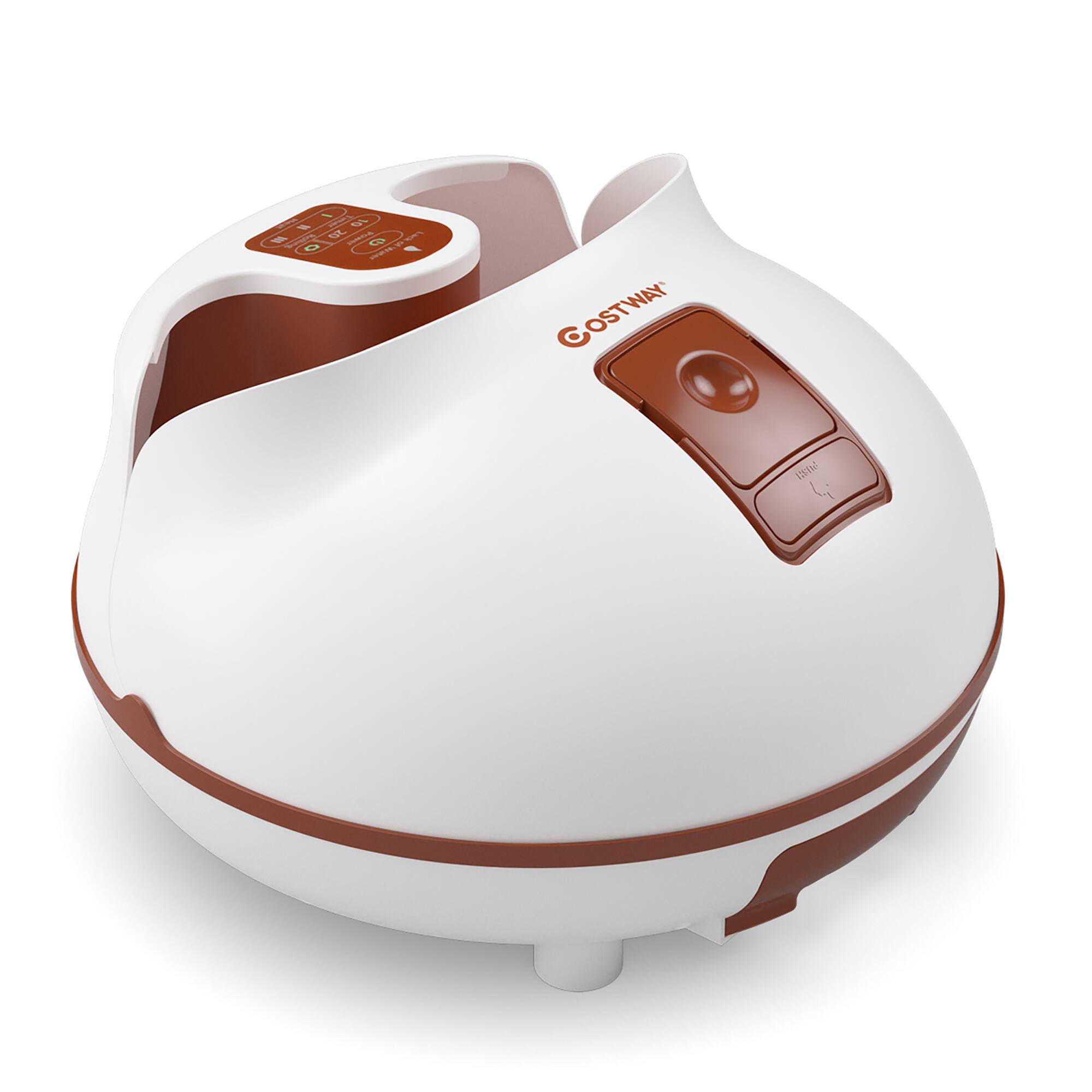 Alt View 19. Costway - Steam Foot Spa Bath Massager Foot Sauna Care w/ Heating Timer Electric Rollers Brown - Brown/White.