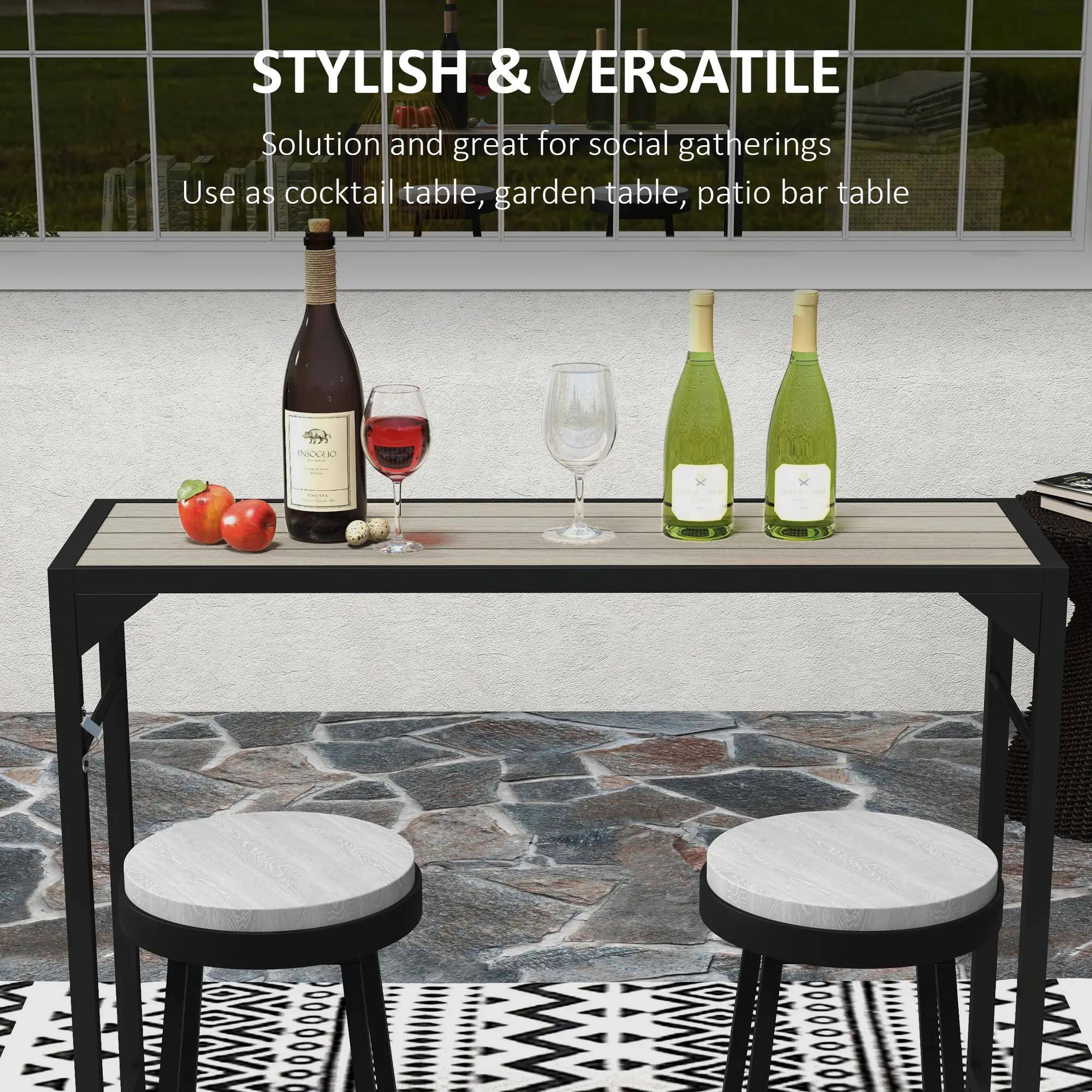 STYLISH & VERSATILE

Solution and great for social gatherings
Use as cocktail table, garden table, patio bar table