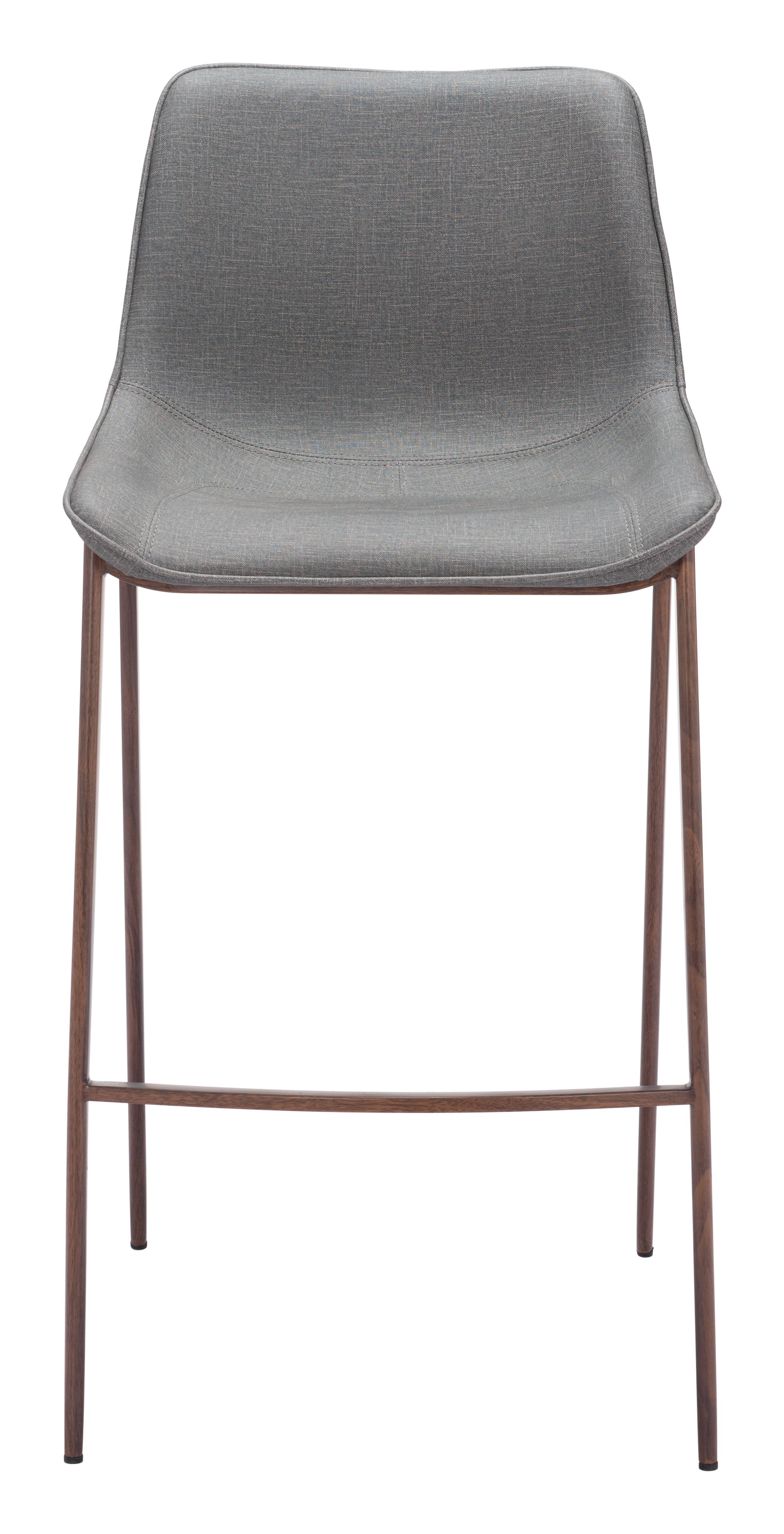 Alt View 1. Hivvago - Magnus Barstool (Set of 2) Slate Gray & Walnut - Slate Gray & Walnut.