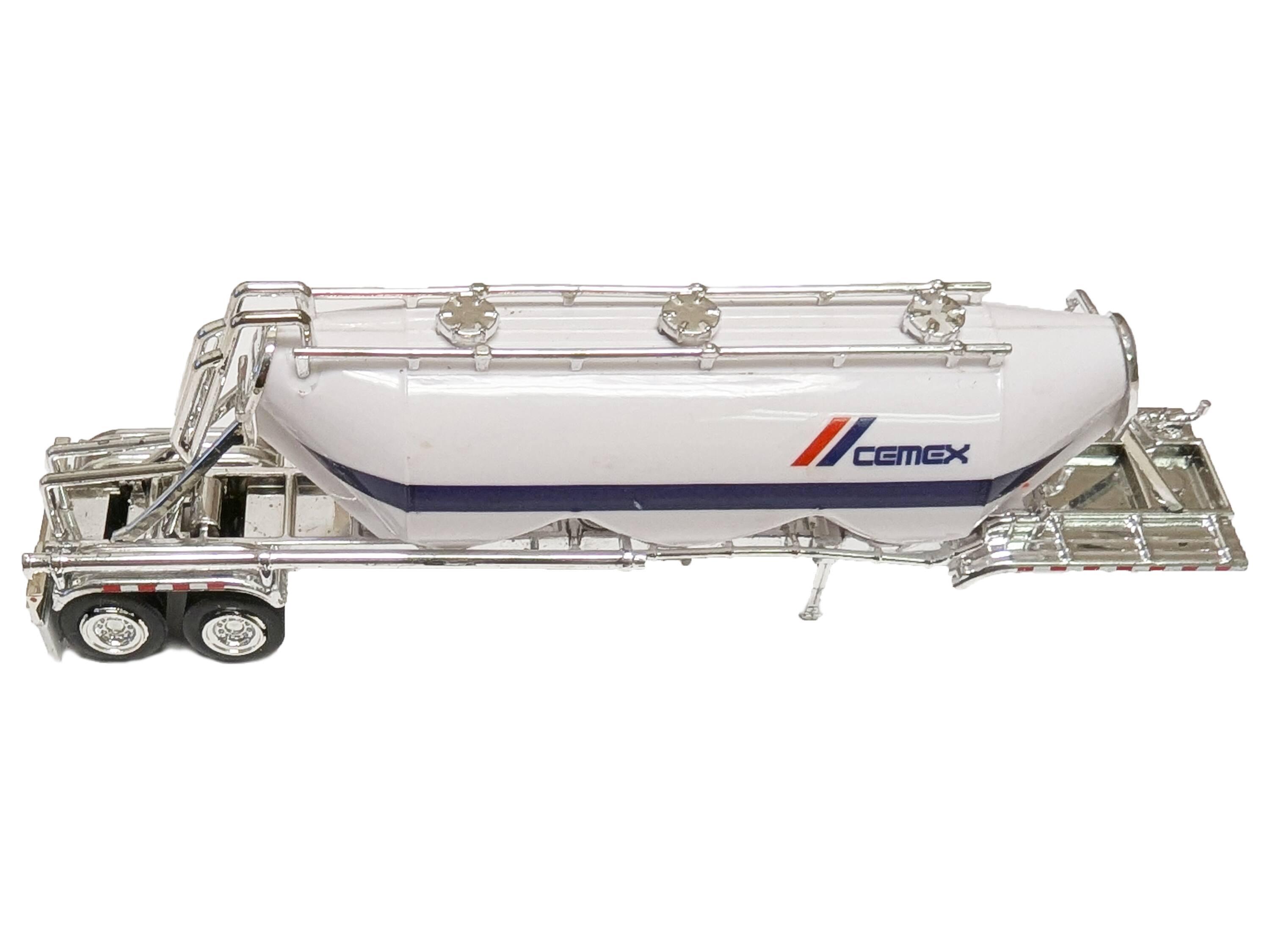 Alt View 3. HO Logistics Replicas - Peterbilt 367 Truck w/ Day Cab White & Articulated Trailer White & Blue Set 1/87 (HO) Plastic Model Car by HO Logistics.