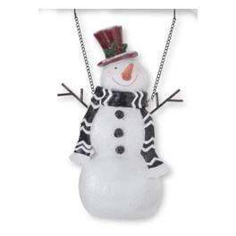 K&K Interiors - Happy Snowman Resin Christmas Arrow Replacement Sign 12.25 inch - Arrow Sold Separately - White