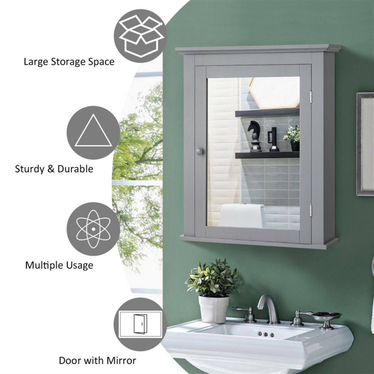Large Storage Space  
Sturdy & Durable  
Multiple Usage  
Door with Mirror