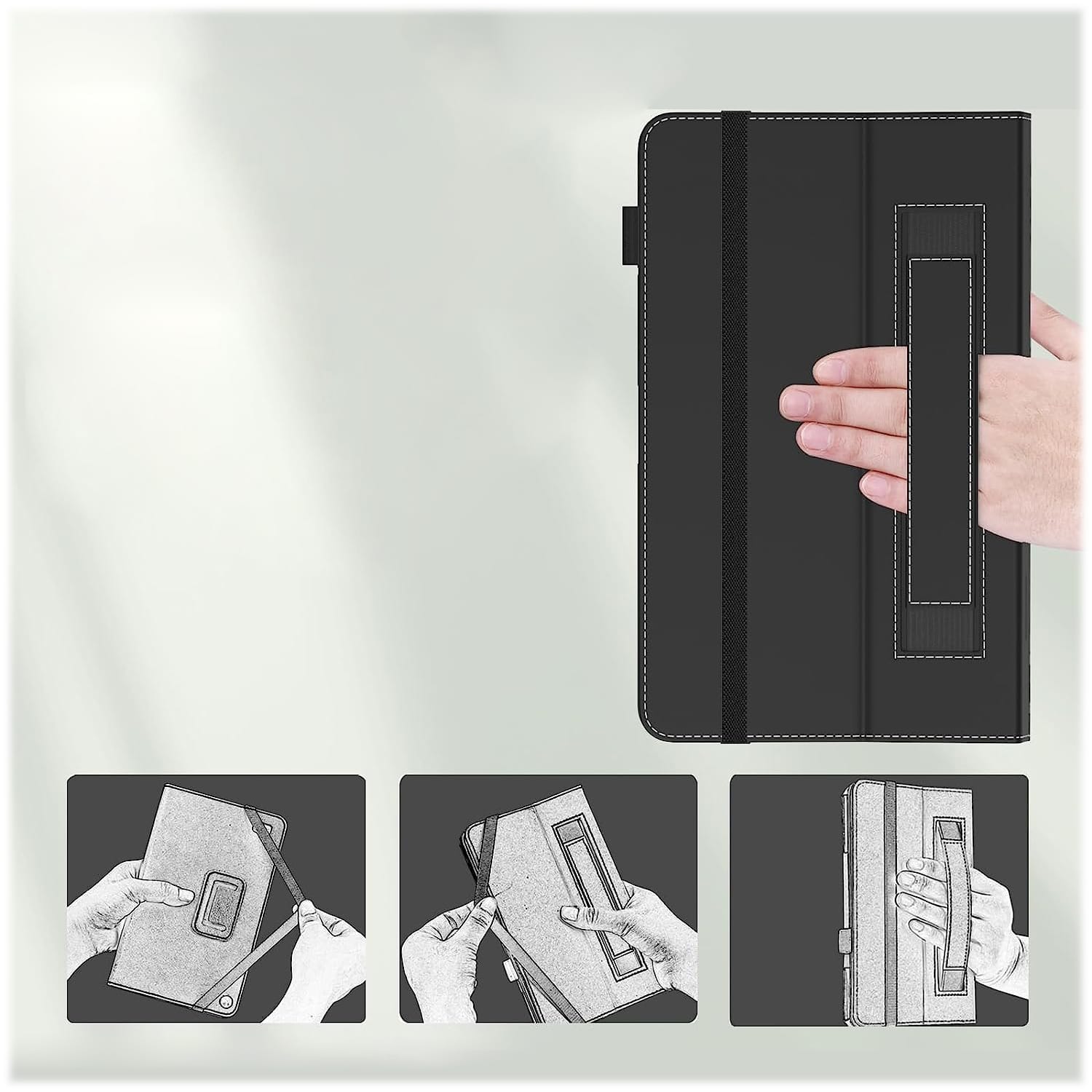 Alt View 16. SaharaCase - Bi-Fold Folio Case for Samsung Galaxy Tab S8, Tab S9 and Tab S9 FE - Black.
