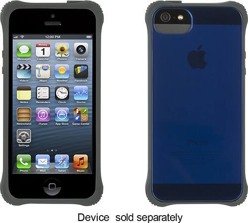 Front Standard. Griffin Technology - Survivor Case for Apple® iPhone® 5 - Gray/Dark Blue.