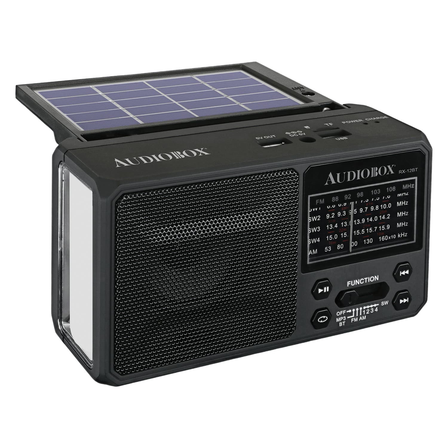 AudioBox - Multiband Solar Emergency Radio RX12-BT - Black
