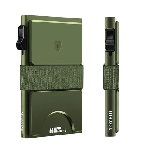 Vulpecula Spade - Slim Card Wallet,Minimalist Metal Wallets Pop Up Quick Access Card Holder for Men RFID Blocking Protection 12+ Card - Green