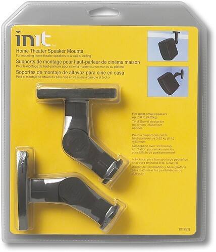  Init - Home Theater Speaker Mounts (2-Pack) - Black